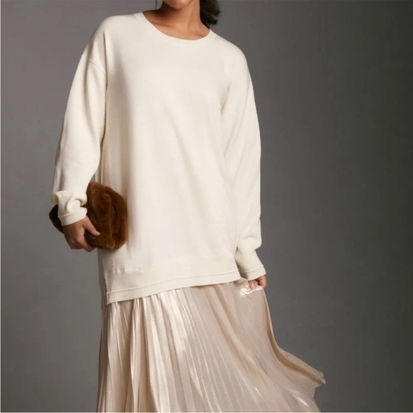 Anthropologie Long Sleeve Pleated Twofer Sweater Maxi Dress Size 3X NEW - Picture 5 of 15